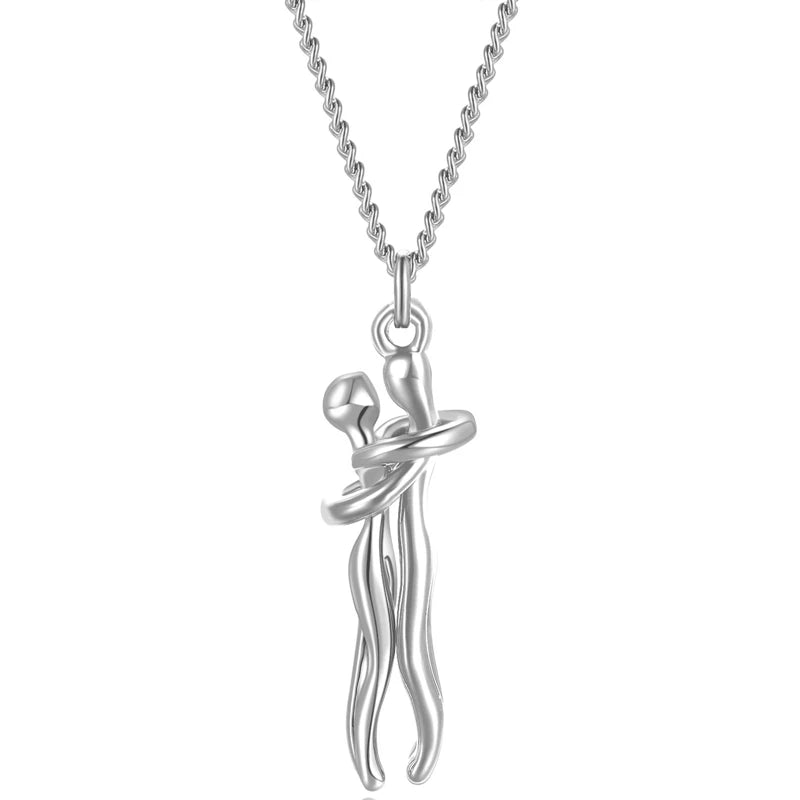 Exquisite Couple Hugging Pendant Necklace For Women Fashion Pendants For Couple Necklace Love Valentine's Day Jewelry