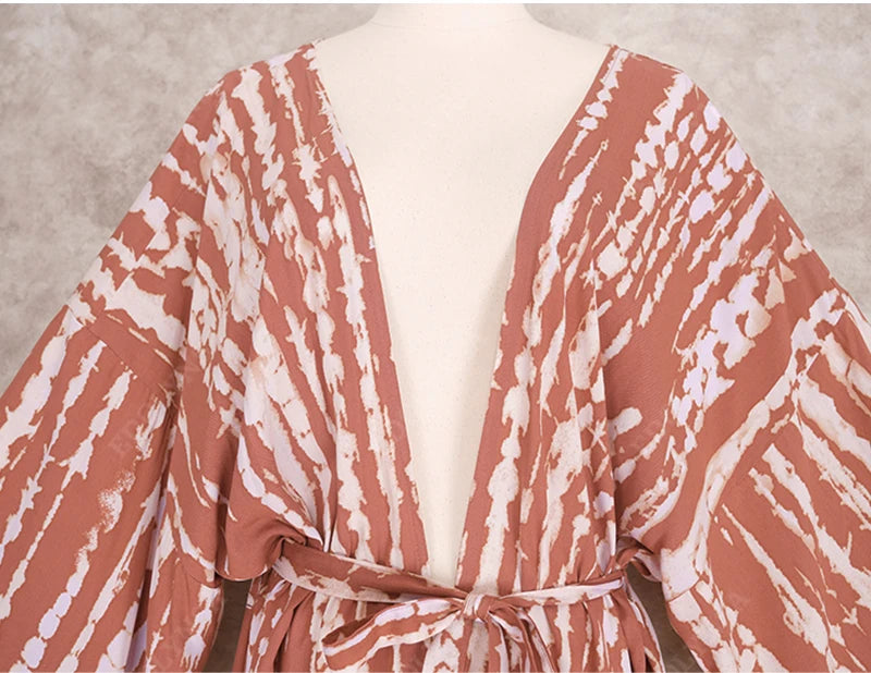 Embroidery Kaftan Beach Tunic Beach Cover up Saida de Praia Swimsuit Women Bikini cover up Pareo Sarong Beachwear Q882