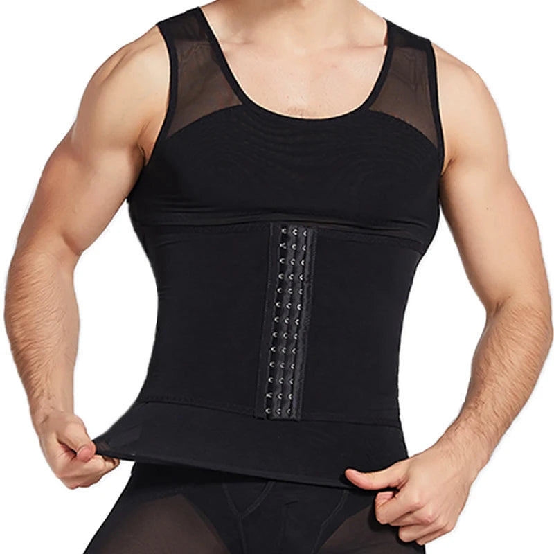 Mens Body Shaper Compression Vest Abdomen Shapewear Tummy Slimming Sheath Gynecomastia Shapers Corset Waist Trainer Fajas Tops