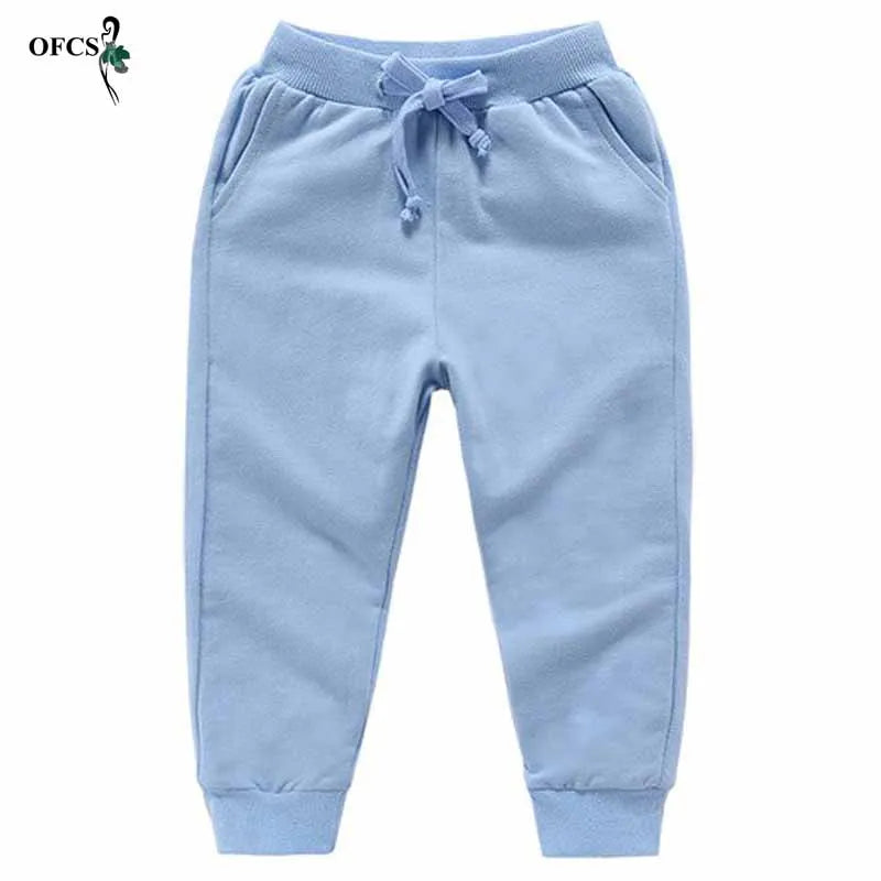 Spring Best Selling Boy's Pants Candy Color Girl's Sports Trousers Fall Sweatpants Autumn Teenage Children Active Clothing 2-12Y