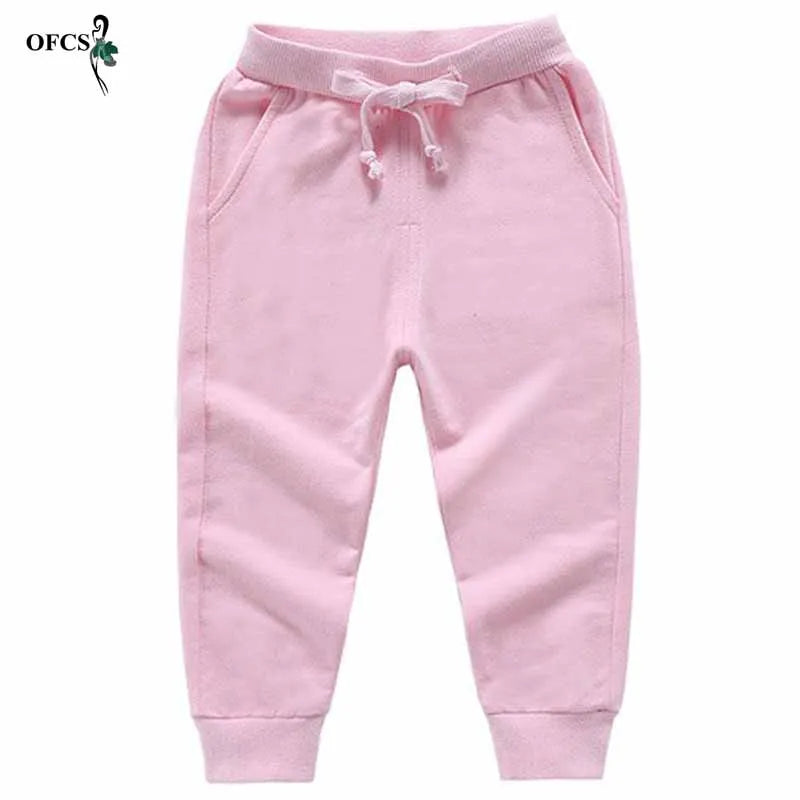 Spring Best Selling Boy's Pants Candy Color Girl's Sports Trousers Fall Sweatpants Autumn Teenage Children Active Clothing 2-12Y