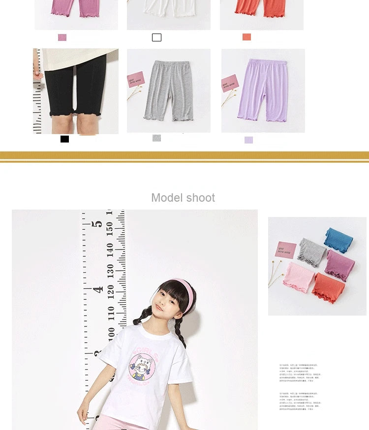 Summer Girls Pants Candy Color Kids Clothes Teenager Panty Trousers Casual Baby Bottoms Sport Knee Length Girl Leggings