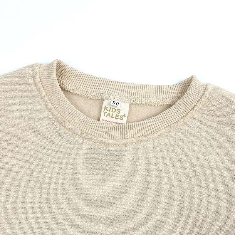 Autumn Winter Essential Baby Boys Girls Children's Clothing Warm Fleece Outerwear Solid Sweatshirt Tops for Kids Jacket Pullover