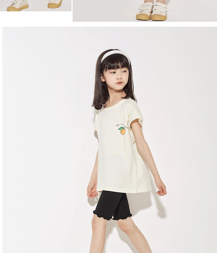 Summer Girls Pants Candy Color Kids Clothes Teenager Panty Trousers Casual Baby Bottoms Sport Knee Length Girl Leggings