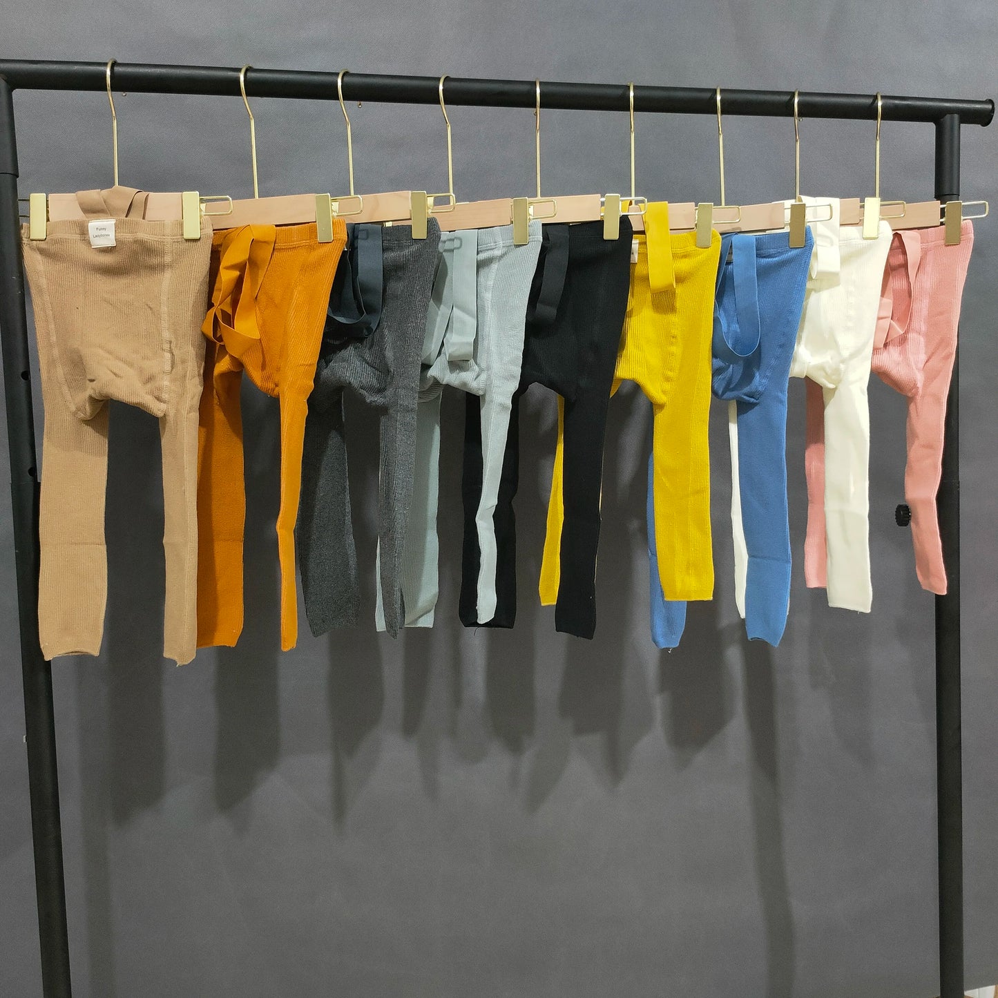 Spanish Spring And Autumn Models High Waist Suspenders Cropped Trousers Baby Big PP Baby Leggings
