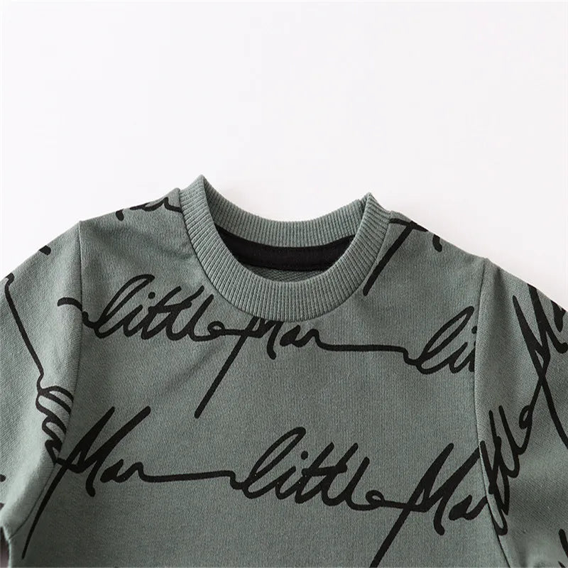Jumping Meters Autumn Spring Kids Sweatshirts With Letters Print Boys Girls Cotton Clothes Hot Selling Toddler Shirts Tops