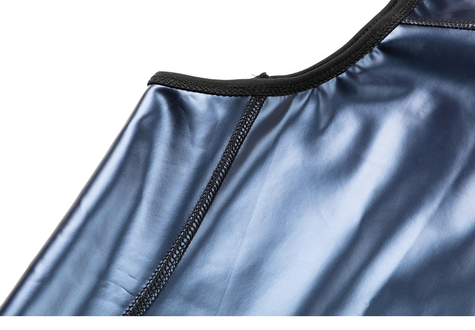 Men Sauna Sweat Vest Waist Trainer Corset Zipper Workout Tank Top Slimming Body Shaper Compression Shirt Weight Loss Fat Burner