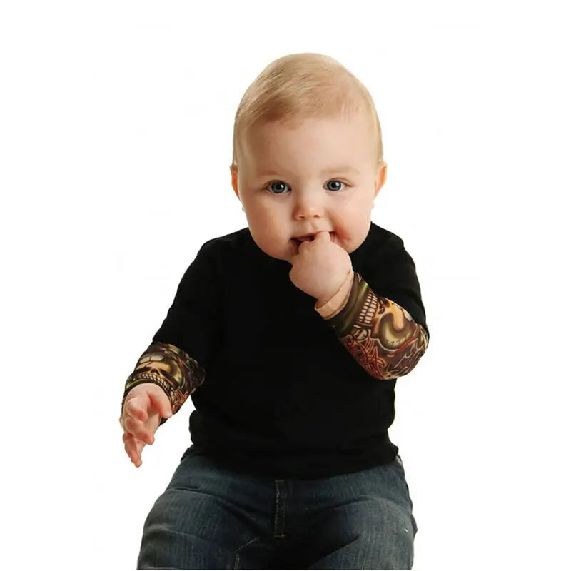 Baby Bodysuit Boys Girls Tattoo Printed Patchwork Jumpsuit Newborn Costume Casual Outfits Toddler Infant Kids Clothes Bodysuits