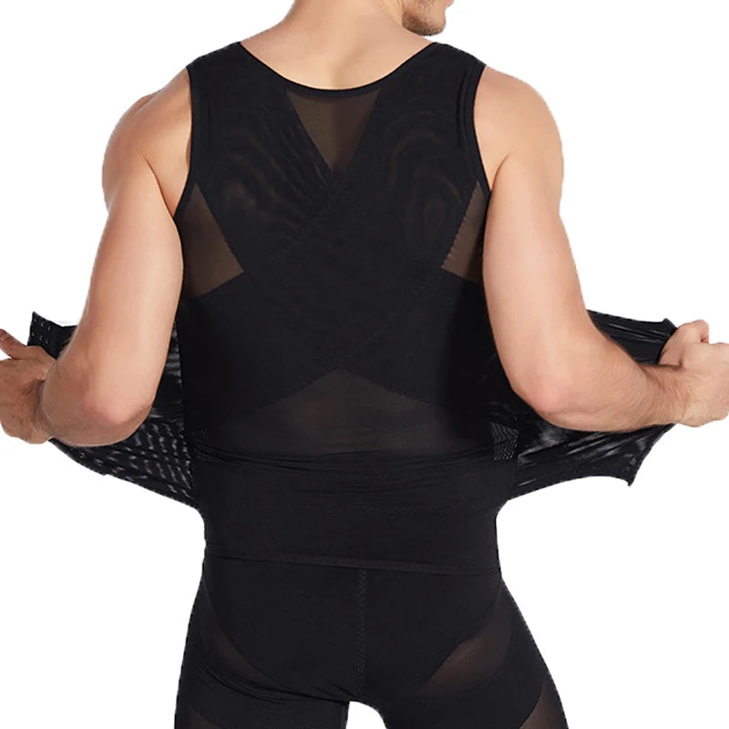 Mens Body Shaper Compression Vest Abdomen Shapewear Tummy Slimming Sheath Gynecomastia Shapers Corset Waist Trainer Fajas Tops