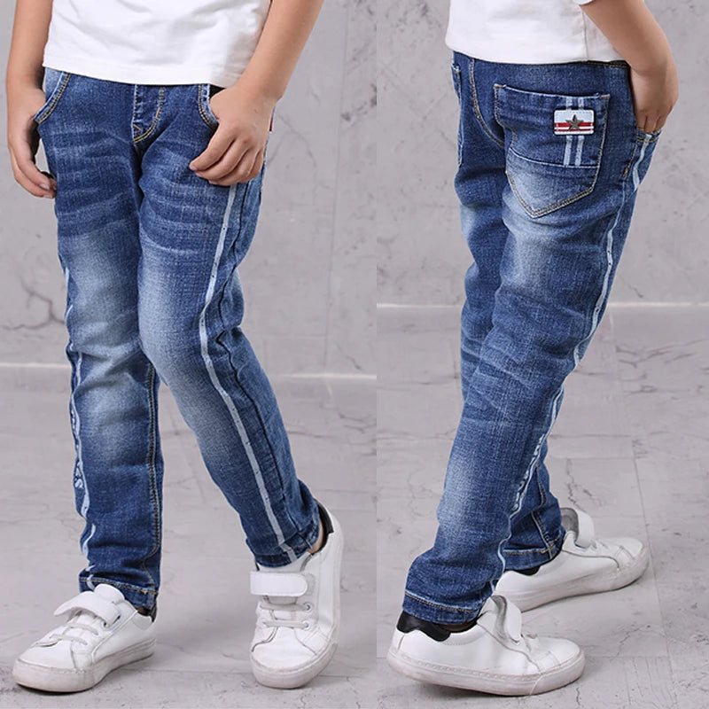 IENENS Kids Boys Jeans Fashion Clothes Classic Pants Denim Clothing Children Baby Boy Casual Bowboy Long Trousers 5-13Y