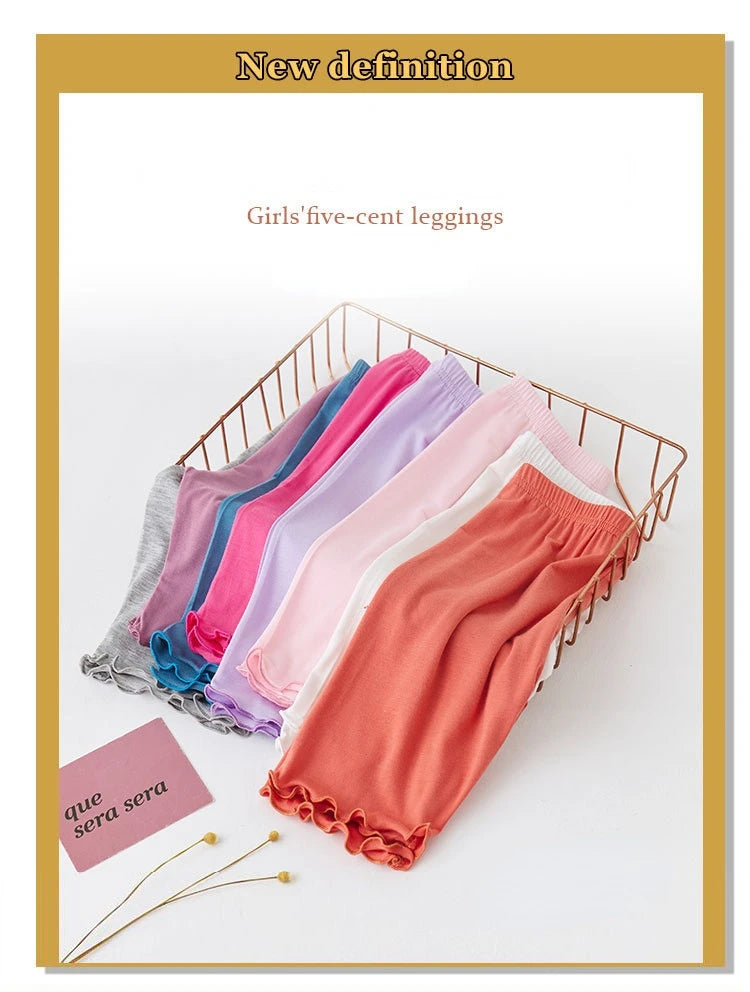Summer Girls Pants Candy Color Kids Clothes Teenager Panty Trousers Casual Baby Bottoms Sport Knee Length Girl Leggings