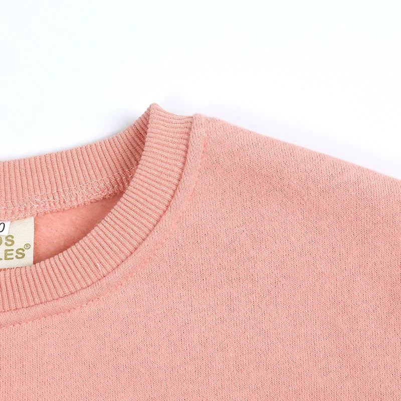 Autumn Winter Essential Baby Boys Girls Children's Clothing Warm Fleece Outerwear Solid Sweatshirt Tops for Kids Jacket Pullover