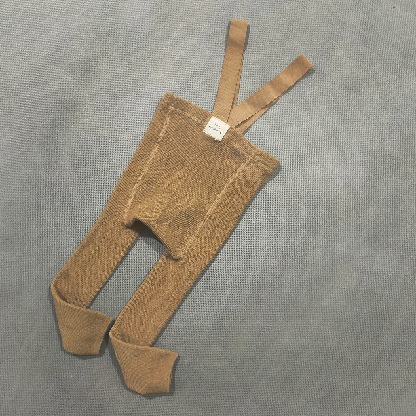 Spanish Spring And Autumn Models High Waist Suspenders Cropped Trousers Baby Big PP Baby Leggings