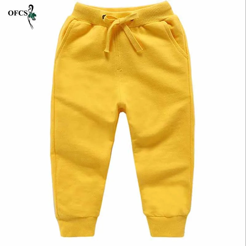 Spring Best Selling Boy's Pants Candy Color Girl's Sports Trousers Fall Sweatpants Autumn Teenage Children Active Clothing 2-12Y