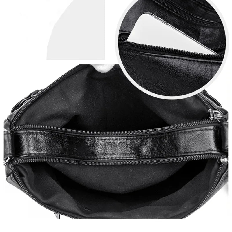 High Quality Women's Soft Leather Shoulder Bags Multi-Layer Classic Crossbody Bag Luxury Designer Handbag and Purse