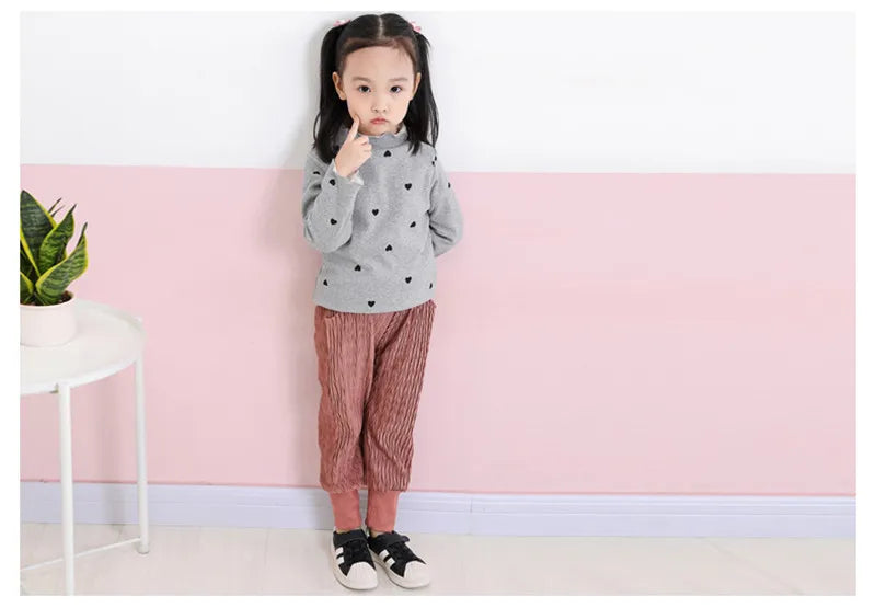 Cotton Baby Girls T-Shirt Long Sleeve Spring Kids Turtleneck Bottoming TShirts for Children Girl Tops Clothes