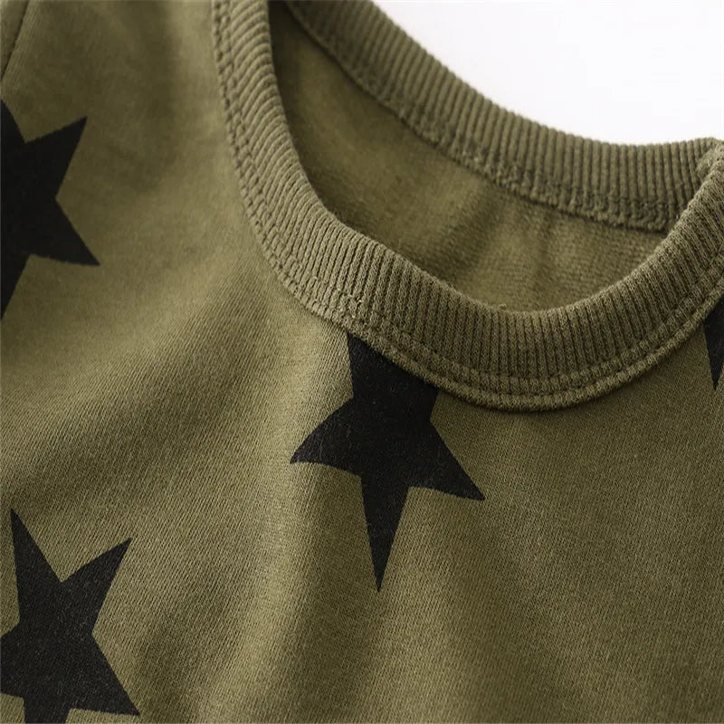 Jumping Meters 2-7T Long Sleeve Stars Print Boys Girls Sweatshirts Autumn Spring Kids Clothes Hot Selling Shirts Tops
