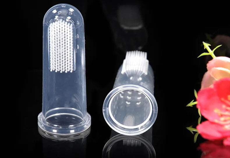Silicone Brush Tool Toothpaste Dogs Soft Pet Finger Toothbrush Dental Hygiene For Medium dog bads