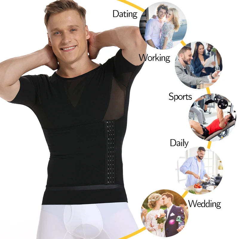 Men Body Shaper Waist Trainer Tummy Control T-Shirt Compression Shirts Weight Loss Slimming Underwear Abdomen Slim Tank Tops