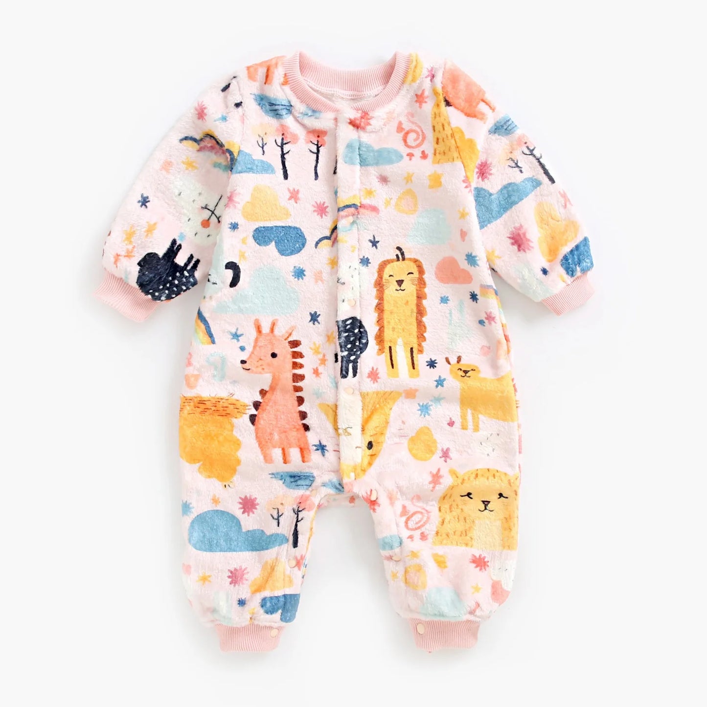 Sanlutoz Halloween Winter Long Sleeve Baby Jumpsuits Flannel Warm Toddler Rompers Clothing Unisex Cute