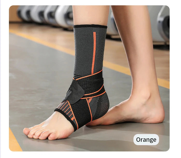 Adjustable Ankle Support Compression Ankle Brace Protector for Running Soccer Basketball Nylon Knitted Bandage Ankle Strap
