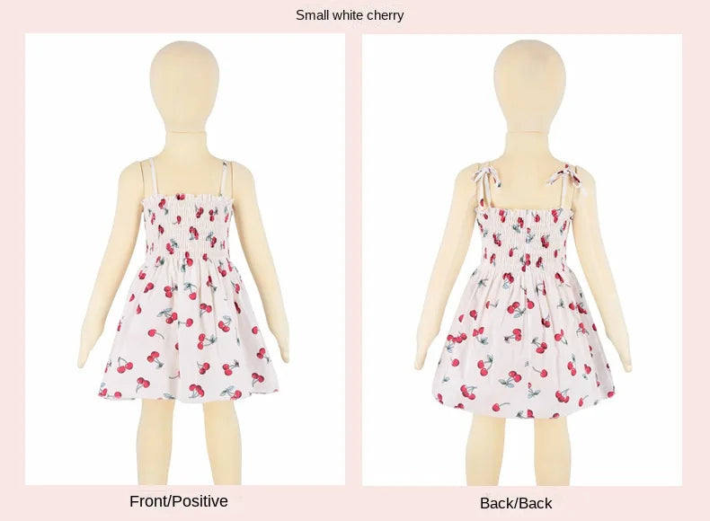 2024 Summer Baby Girl Floral Dress Children's Casual Toddler Kids Cotton Clothes Dress for Girls Sleeveless Sling Beach Sundress