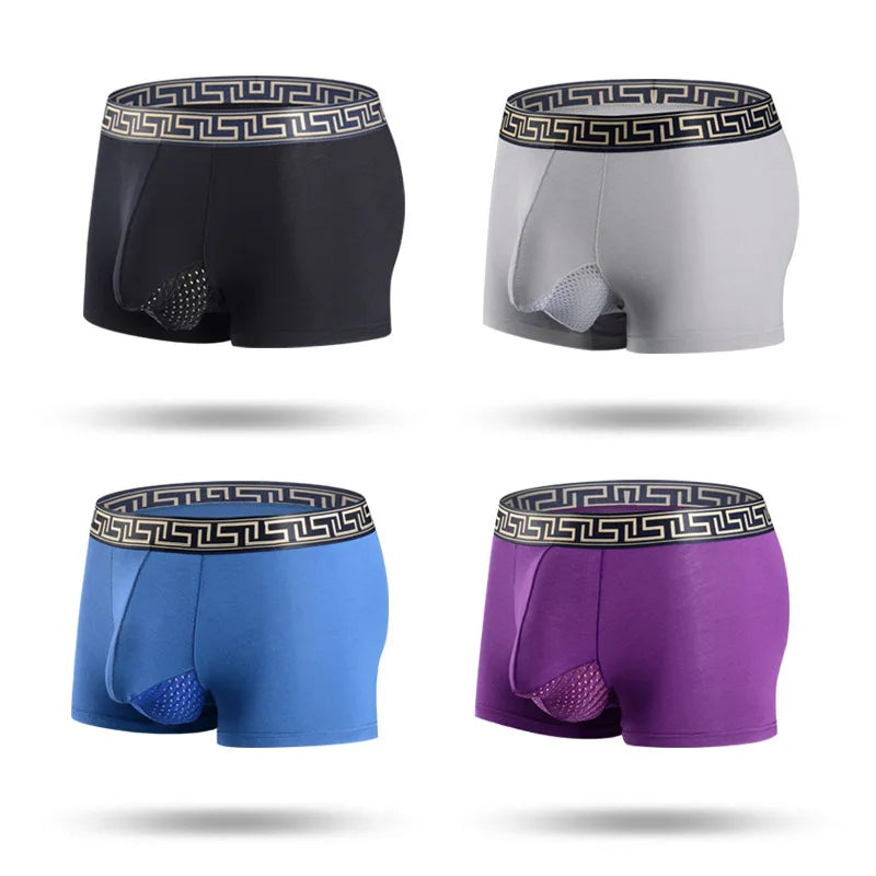 New Men's Modal Boxer Briefs Underpants Elephant Trunk Separated Underwear Bullet Separated Comfortable Breathable Sexy Panties