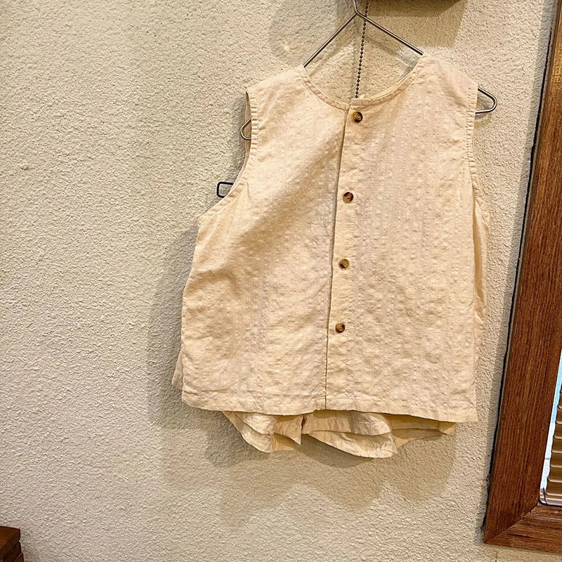 MILANCEL Summer Kids Clothing Set Boys Vest And Shorts 2 Pcs Suit Casual Girls Clothes Set