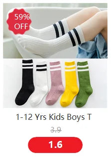 Fashion Rainbow Socks for Kids Spring Summer Colourful Stripe Breathable Cotton Girls Boys Tube Socks School Long Socks 1-8 Year
