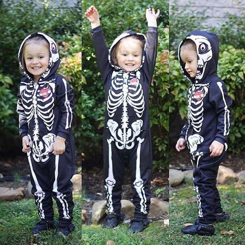 Umorden Baby Skeleton Costume Romper Outfit Hoodie Jumpsuit Infant Toddler Purim Halloween Fancy Dress