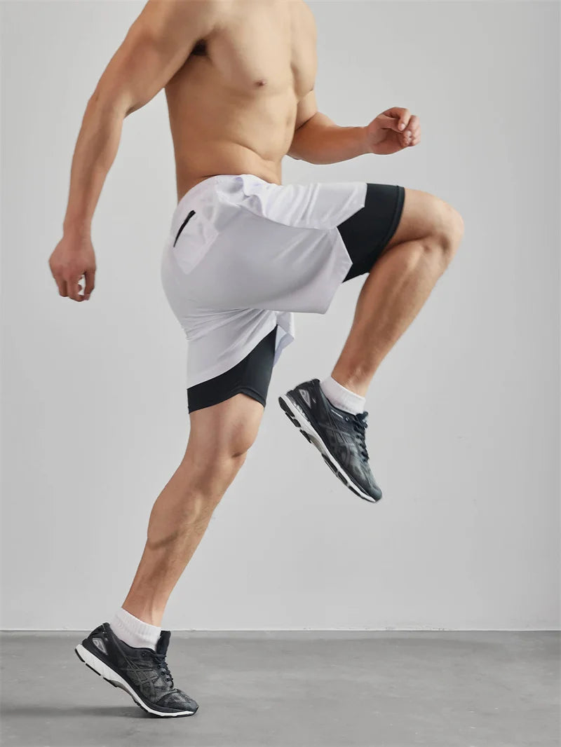 Men's Multi-Pocket Shorts Fitness Sports Shorts Casual Beach Workout Lined Tight Shorts Daily Style