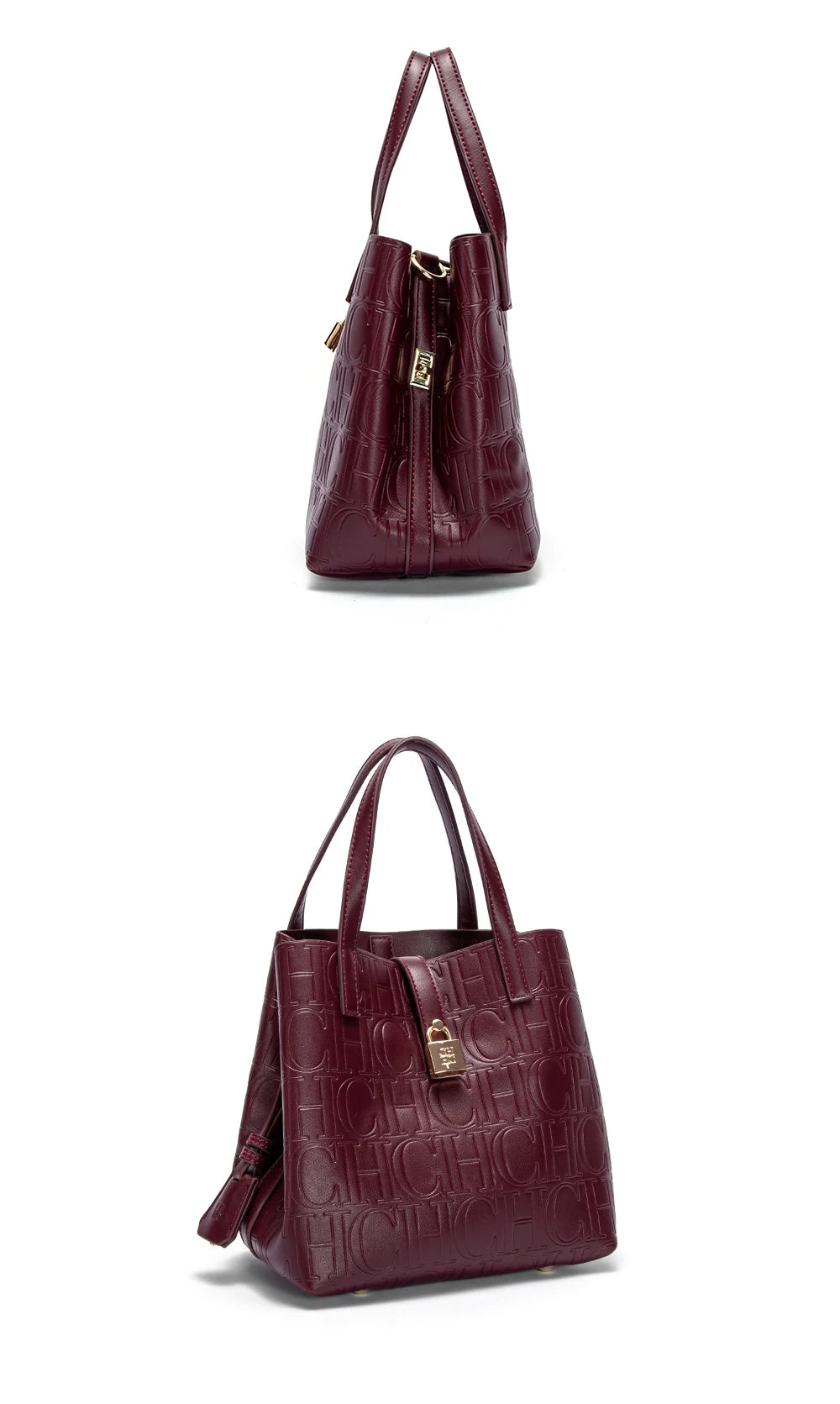 CHCH Women's Tote Bag New Steel Embossed Handheld Bun Mother Shopping Bag
