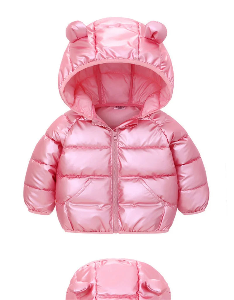 Autumn Winter Baby Girls Boys Jacket Children Cute Ears Hooded Down Coat Toddler Long Sleeve Clothes Kids Windproof Outerwear