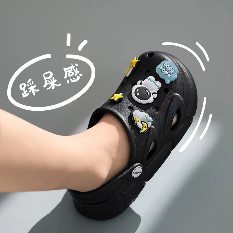 2023 New Girls Clogs Children Sandals 6-12 Years Kids Casual Summer Shoes Sports Soft Thick Sole Slippers for Girl