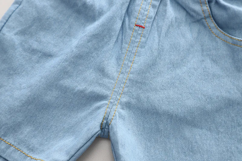 Summer new shirt 2024 boys lapel short-sleeved suit kidsren's clothing kidsren's workwear casual pants shirt two-piece set