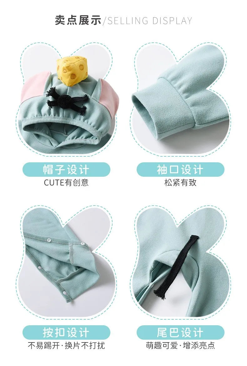 New Children's Little Mouse Costume Halloween Little Mouse Baby Costume Kindergarten Party Activity Fairy Tale Performance
