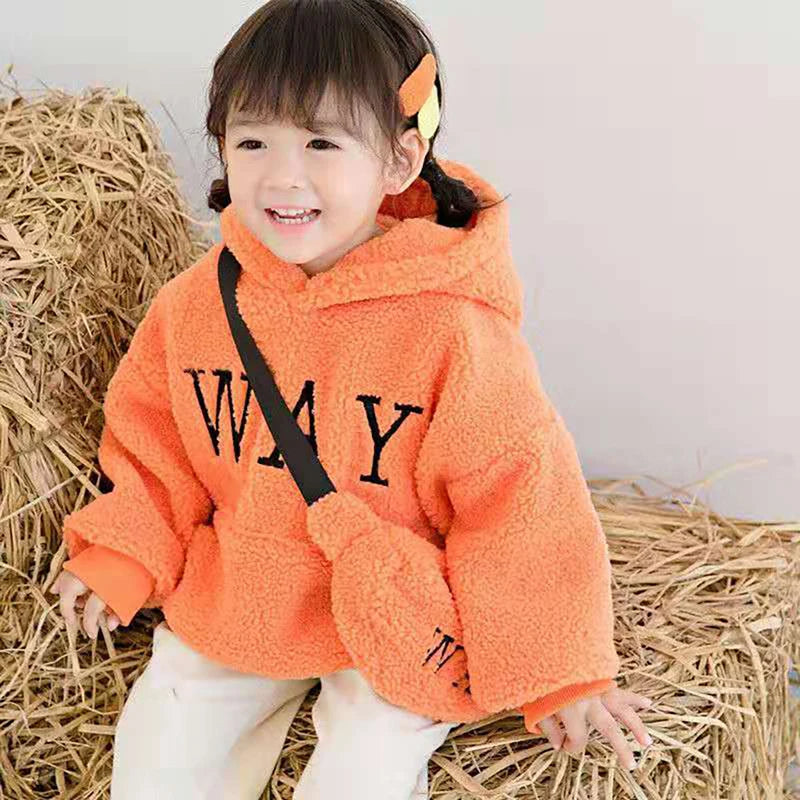 2-9 Year Kids Girls Boys Hoodies Sweatshirt Autumn Winter Warm Fleece Top Fashion Long Sleeve Pullover Sweater Children Clothing