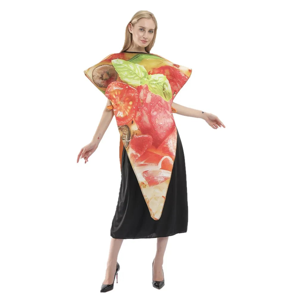 Adult Funny Pizza Costume Halloween Food Cosplay Family Group Outfits Carnival Easter Purim Fancy Dress
