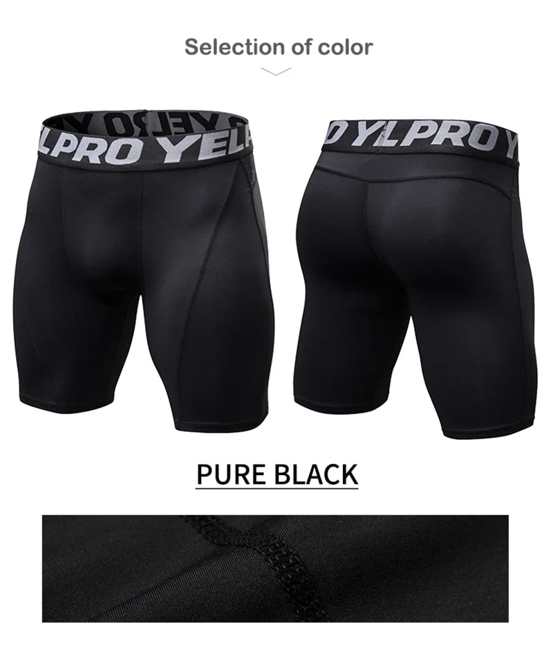 Men Fitness Compression Shorts Running Training Sport Shorts Tight Breathable Quick-drying Stretch Shorts Letter Belt Gym Shorts