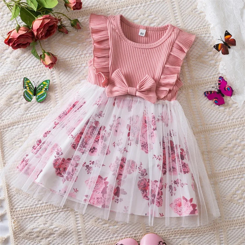 Toddler 12M-5Y Girl Lace Wedding Party Dress Kids Baby Tulle Birthday Princess Tutu Prom Child Christmas New Year Party Costume