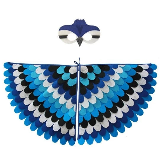 Kids Cosplay Costume Stage Performance Owl Peacock Wings Bird Felt Cape with Mask for Girls Boys Halloween Party Cloak