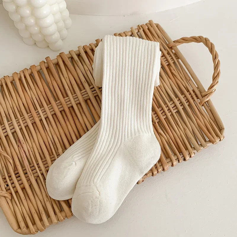 Baby Boys Girls School Student Uniform Pantyhose Pants Striped Leggings Tights Solid Stretch Kids Children Knitting Trousers