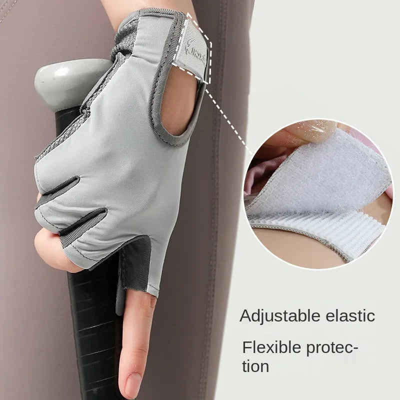 Women's Sports Gloves Fitness Outdoor Sports Anti Slip and Shock-absorbing Half Finger Gloves Durable and Breathable