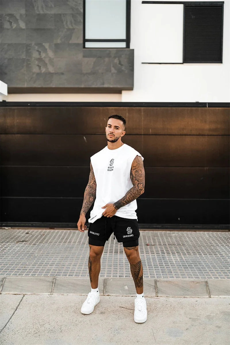 NEW 2 IN 1 Sport Running Casual Breathable Shorts Men Double-deck Jogging Quick Dry GYM Shorts Fitness Workout Men Shorts