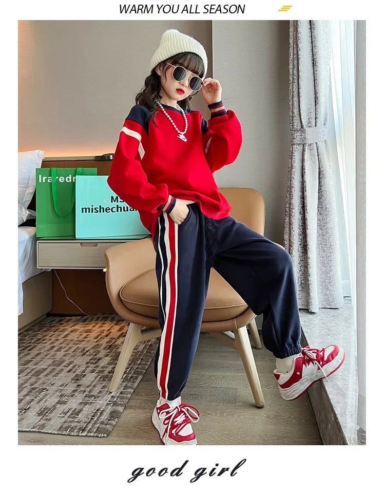 Stylish Children's Spring Suit 2024 New Arrival Sporty Two-piece Set For Girls Autumn Season Clothes Popular Among Kids