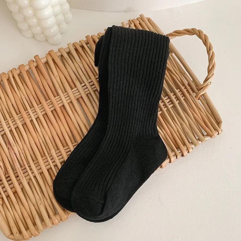 Baby Boys Girls School Student Uniform Pantyhose Pants Striped Leggings Tights Solid Stretch Kids Children Knitting Trousers