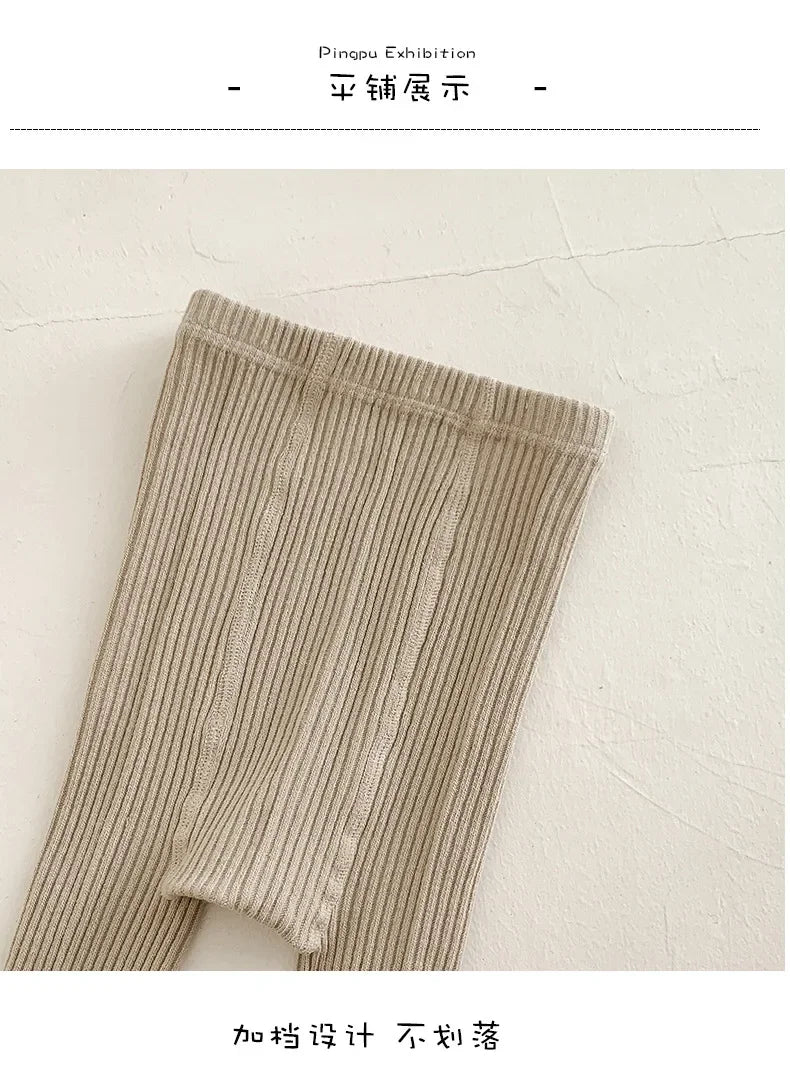Baby Boys Girls School Student Uniform Pantyhose Pants Striped Leggings Tights Solid Stretch Kids Children Knitting Trousers