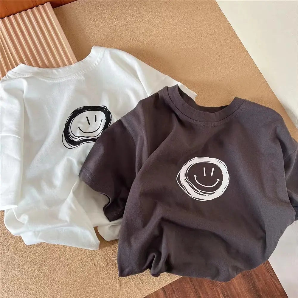 Solid Color Tees Baby Unisex Clothing New Style Simple Fashion Bottoming Shirt Child's Boys Thin Cotton Tshirt Summer Pullovers