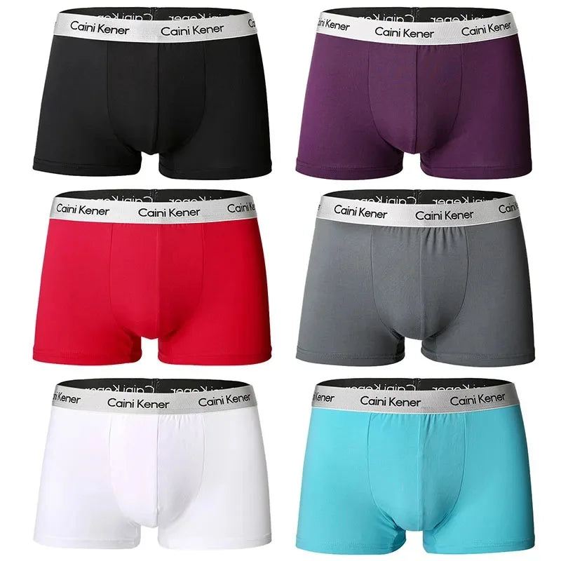 4Pcs/Lot Men's Underwear Fashion Boxer Solid Color Sexy Men's Boxer Shorts Comfortable Breathable Hip Lift Underwear for Men