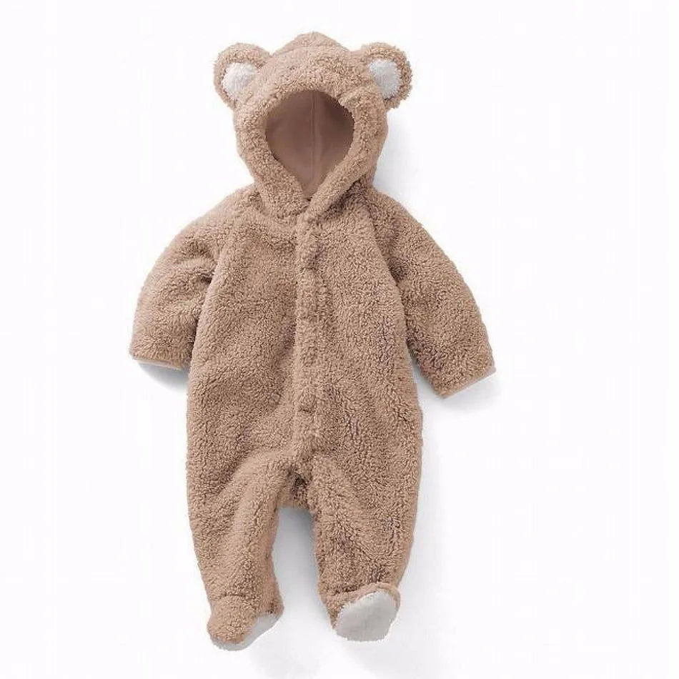 Autumn Winter Baby Rompers Baby Girl Boy Clothes Fleece Animal Bear Bunny Sheep Newborn Jumpsuits Infant Halloween Costume 0-12M